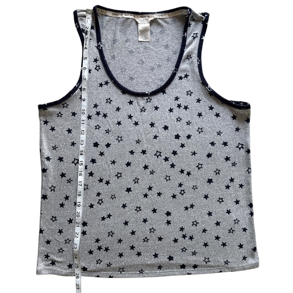 Lucky Brand Tank Top Womens XL Star Print Sleeveless Casual Blue Gray - Picture 3 of 5